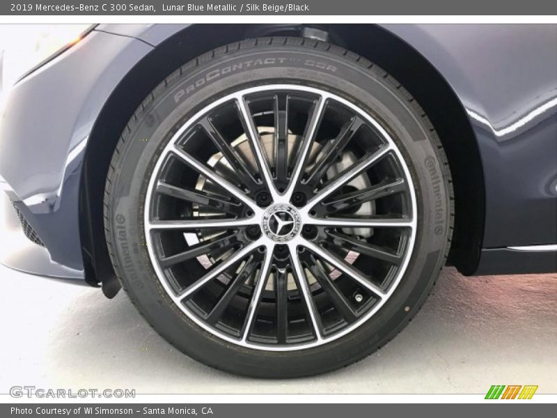 Lunar Blue Metallic / Silk Beige/Black 2019 Mercedes-Benz C 300 Sedan