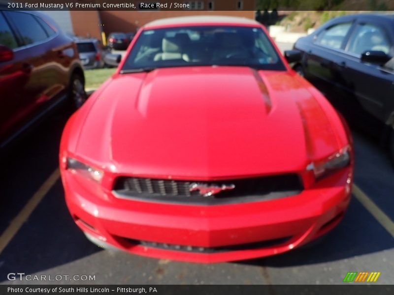 Race Red / Stone 2011 Ford Mustang V6 Premium Convertible