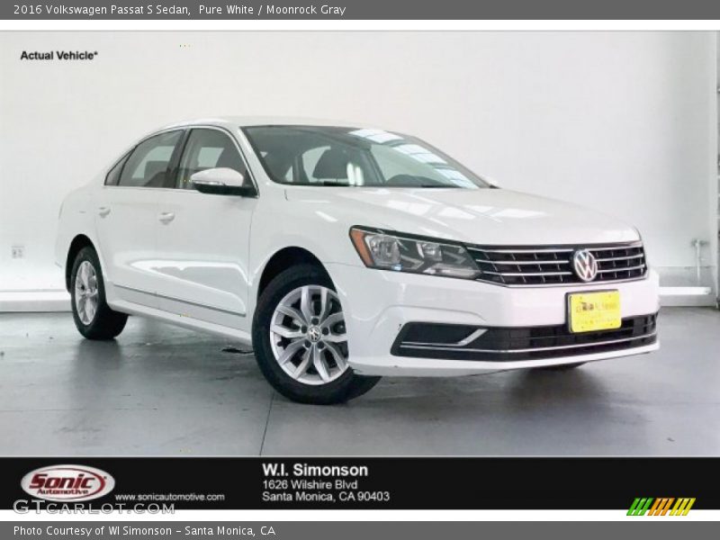 Pure White / Moonrock Gray 2016 Volkswagen Passat S Sedan