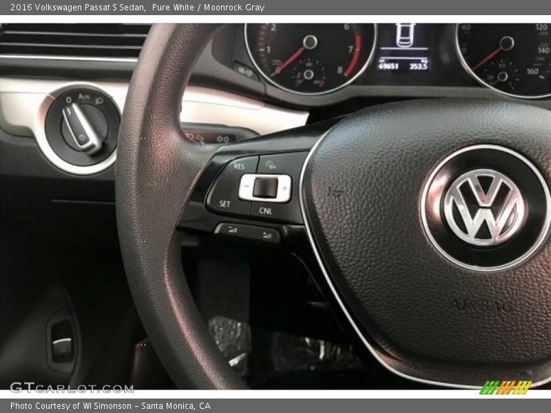 Pure White / Moonrock Gray 2016 Volkswagen Passat S Sedan