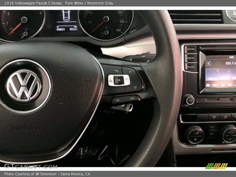 Pure White / Moonrock Gray 2016 Volkswagen Passat S Sedan