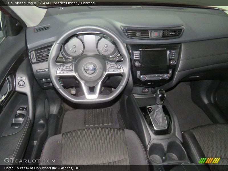 Scarlet Ember / Charcoal 2019 Nissan Rogue SV AWD