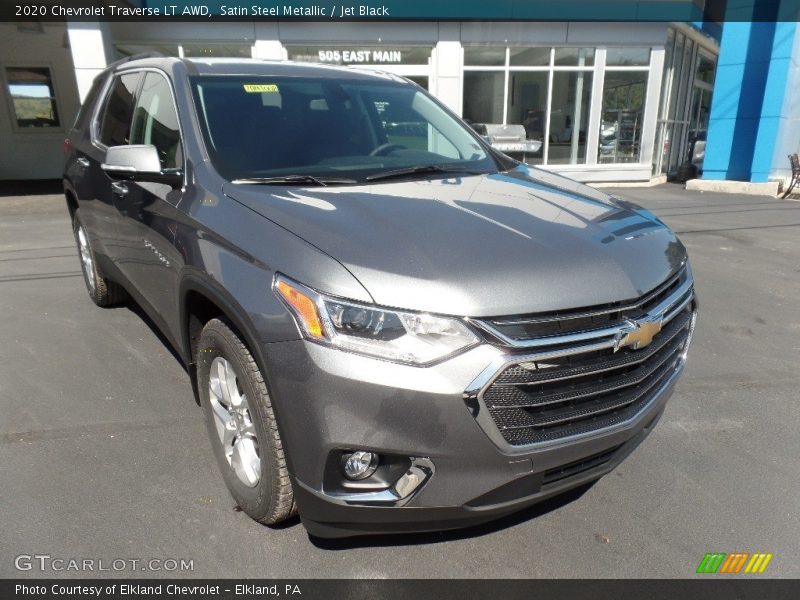 Satin Steel Metallic / Jet Black 2020 Chevrolet Traverse LT AWD