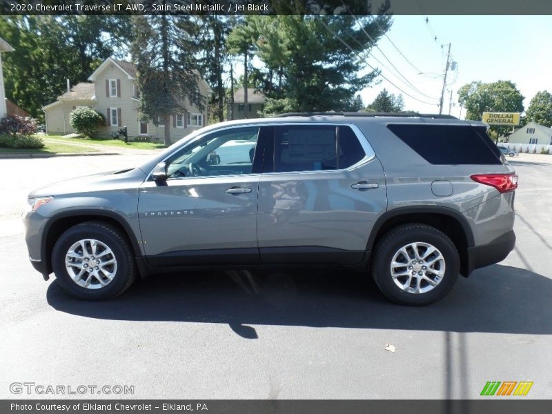 Satin Steel Metallic / Jet Black 2020 Chevrolet Traverse LT AWD