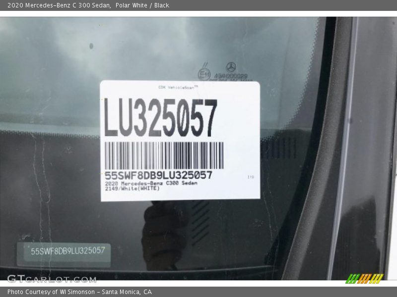 Polar White / Black 2020 Mercedes-Benz C 300 Sedan