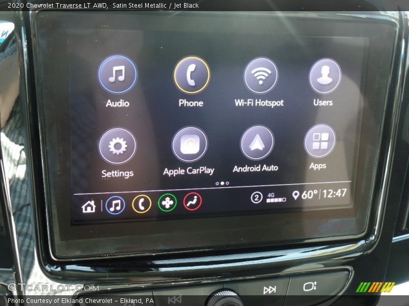 Satin Steel Metallic / Jet Black 2020 Chevrolet Traverse LT AWD