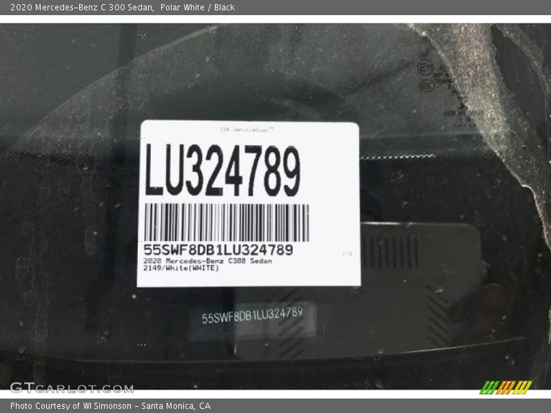 Polar White / Black 2020 Mercedes-Benz C 300 Sedan