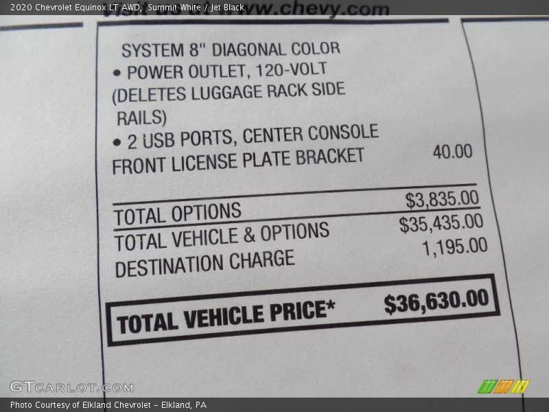 Summit White / Jet Black 2020 Chevrolet Equinox LT AWD