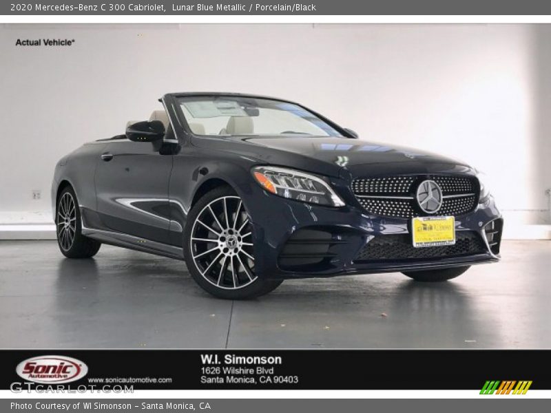 Lunar Blue Metallic / Porcelain/Black 2020 Mercedes-Benz C 300 Cabriolet