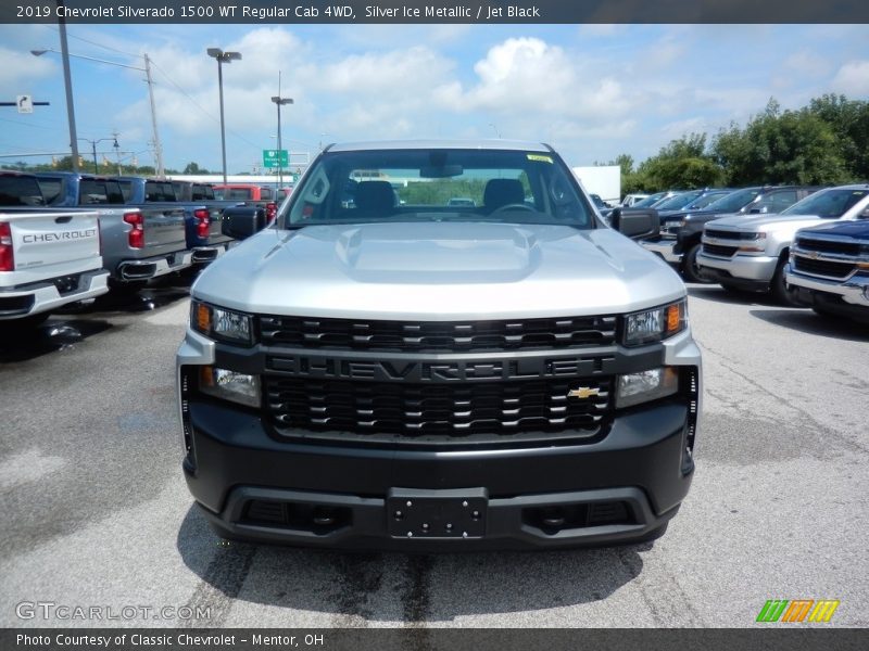 Silver Ice Metallic / Jet Black 2019 Chevrolet Silverado 1500 WT Regular Cab 4WD
