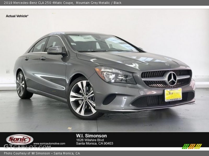 Mountain Grey Metallic / Black 2019 Mercedes-Benz CLA 250 4Matic Coupe