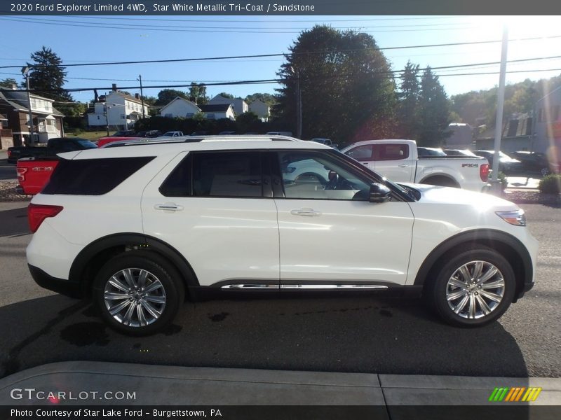 Star White Metallic Tri-Coat / Sandstone 2020 Ford Explorer Limited 4WD