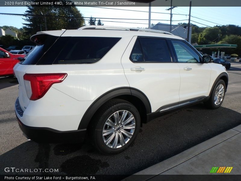 Star White Metallic Tri-Coat / Sandstone 2020 Ford Explorer Limited 4WD