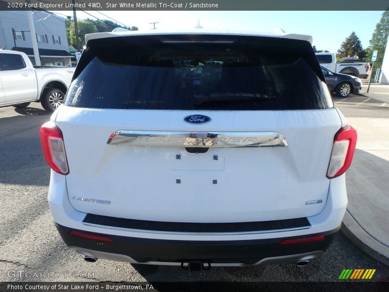 Star White Metallic Tri-Coat / Sandstone 2020 Ford Explorer Limited 4WD