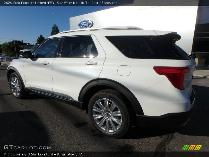 Star White Metallic Tri-Coat / Sandstone 2020 Ford Explorer Limited 4WD