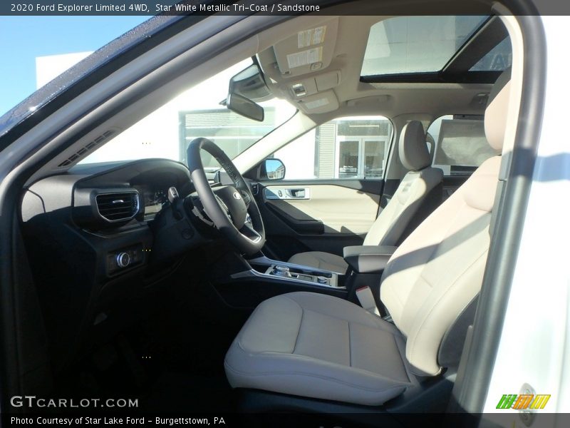 Star White Metallic Tri-Coat / Sandstone 2020 Ford Explorer Limited 4WD