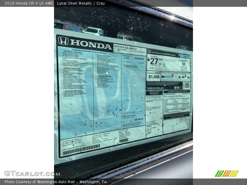 Lunar Silver Metallic / Gray 2019 Honda CR-V LX AWD