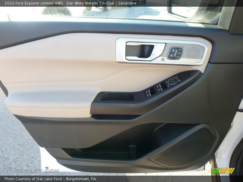 Star White Metallic Tri-Coat / Sandstone 2020 Ford Explorer Limited 4WD