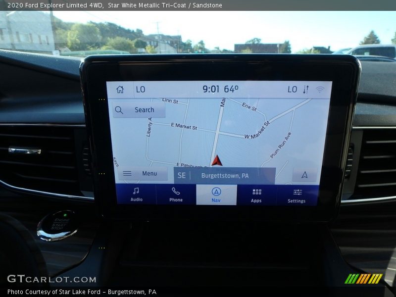 Star White Metallic Tri-Coat / Sandstone 2020 Ford Explorer Limited 4WD