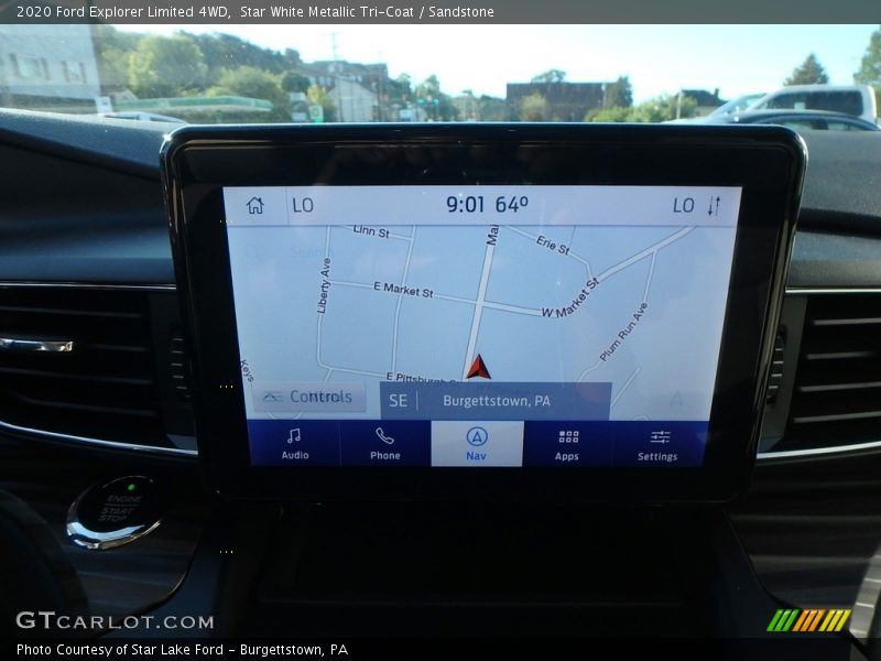Star White Metallic Tri-Coat / Sandstone 2020 Ford Explorer Limited 4WD
