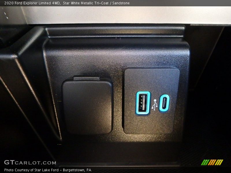 Star White Metallic Tri-Coat / Sandstone 2020 Ford Explorer Limited 4WD