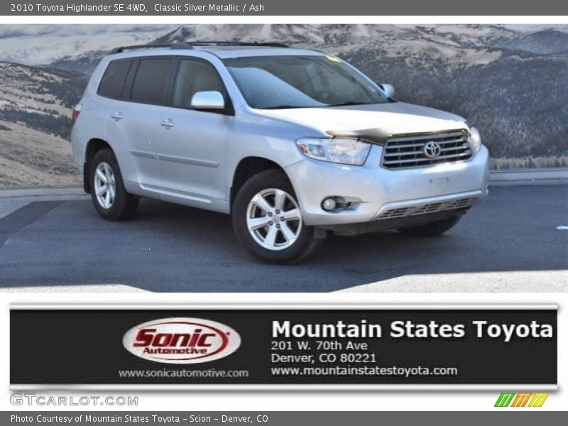 Classic Silver Metallic / Ash 2010 Toyota Highlander SE 4WD