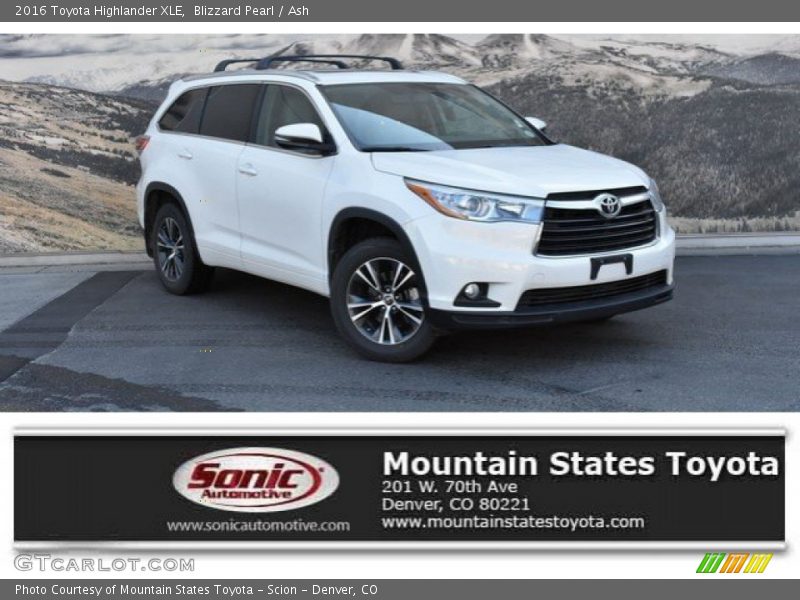 Blizzard Pearl / Ash 2016 Toyota Highlander XLE