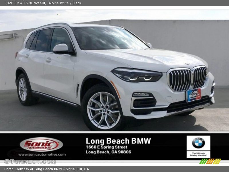 Alpine White / Black 2020 BMW X5 sDrive40i