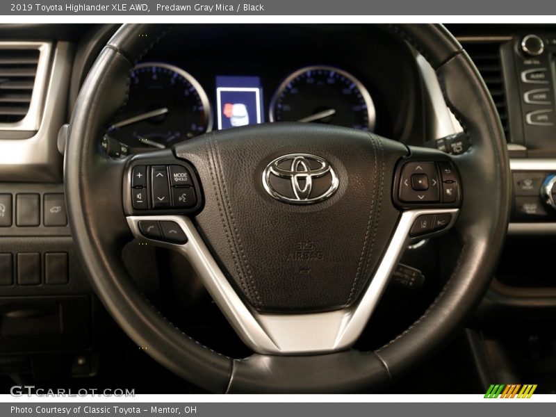 Predawn Gray Mica / Black 2019 Toyota Highlander XLE AWD