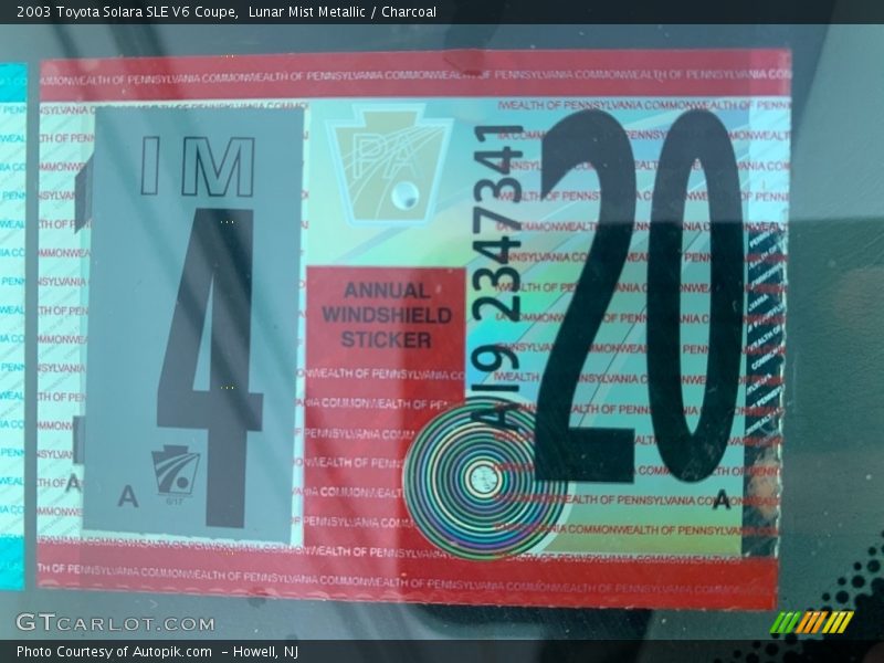 Lunar Mist Metallic / Charcoal 2003 Toyota Solara SLE V6 Coupe