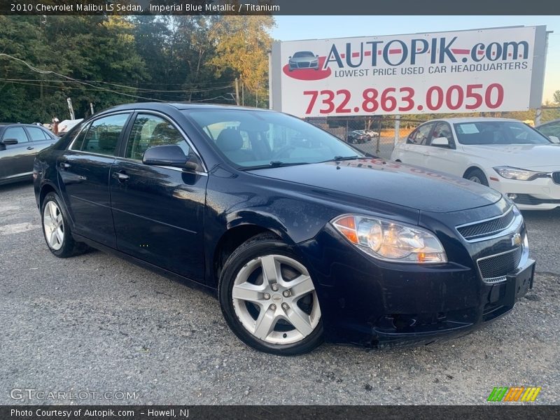Imperial Blue Metallic / Titanium 2010 Chevrolet Malibu LS Sedan