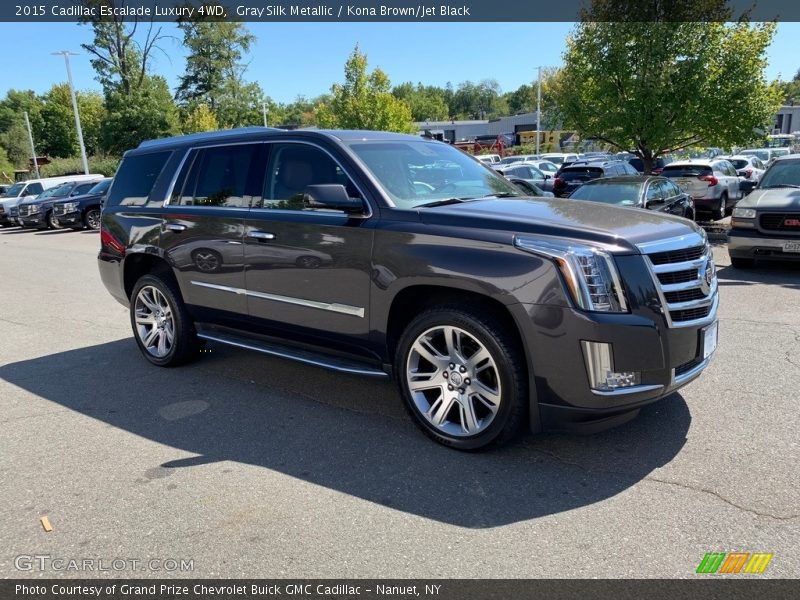 Gray Silk Metallic / Kona Brown/Jet Black 2015 Cadillac Escalade Luxury 4WD