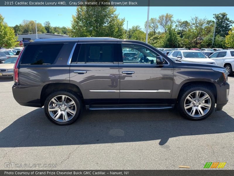 Gray Silk Metallic / Kona Brown/Jet Black 2015 Cadillac Escalade Luxury 4WD