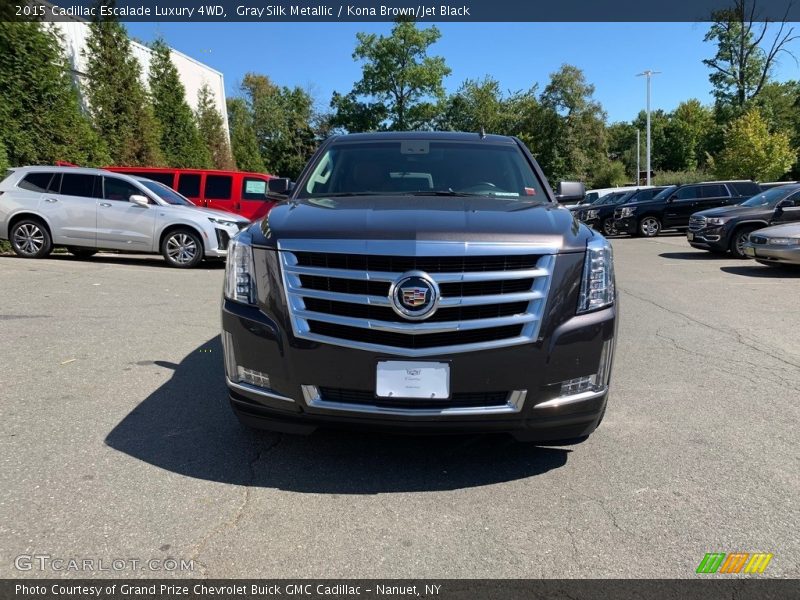 Gray Silk Metallic / Kona Brown/Jet Black 2015 Cadillac Escalade Luxury 4WD