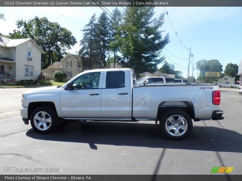 Silver Ice Metallic / Dark Ash/Jet Black 2019 Chevrolet Silverado LD Custom Double Cab 4x4