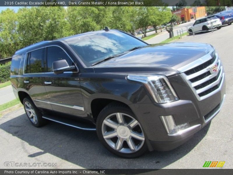 Dark Granite Metallic / Kona Brown/Jet Black 2016 Cadillac Escalade Luxury 4WD