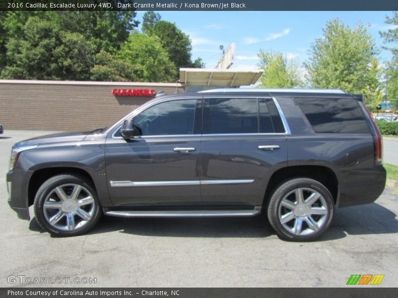 Dark Granite Metallic / Kona Brown/Jet Black 2016 Cadillac Escalade Luxury 4WD