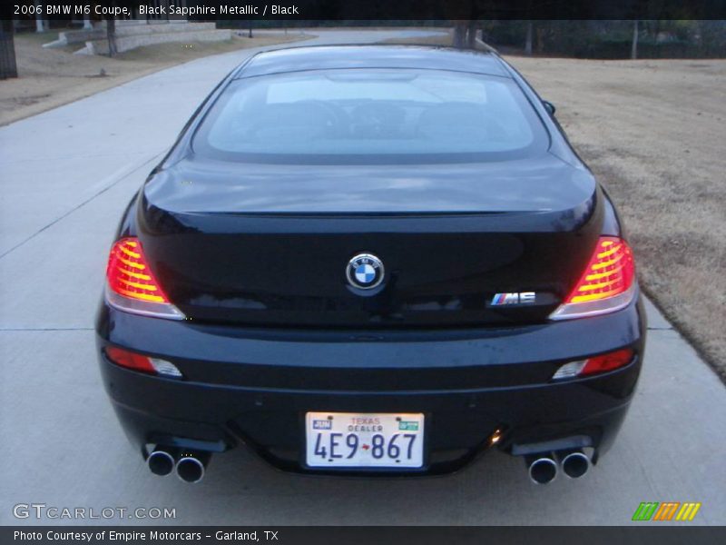 Black Sapphire Metallic / Black 2006 BMW M6 Coupe