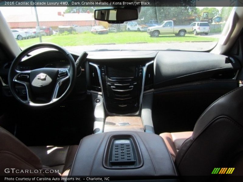 Dark Granite Metallic / Kona Brown/Jet Black 2016 Cadillac Escalade Luxury 4WD