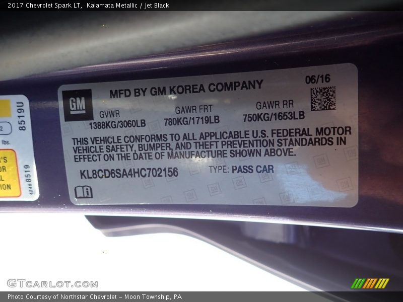 Kalamata Metallic / Jet Black 2017 Chevrolet Spark LT