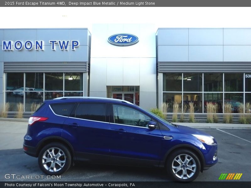 Deep Impact Blue Metallic / Medium Light Stone 2015 Ford Escape Titanium 4WD