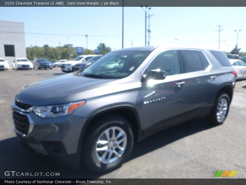 Satin Steel Metallic / Jet Black 2020 Chevrolet Traverse LS AWD