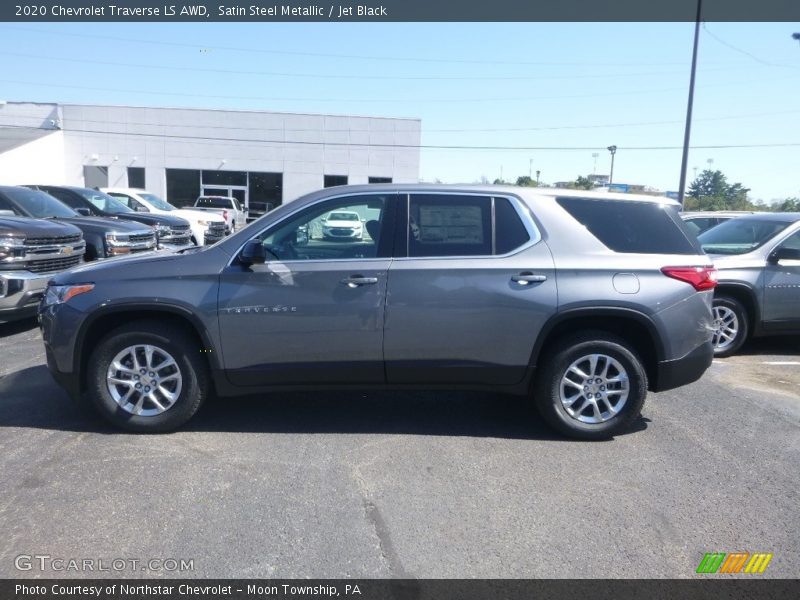 Satin Steel Metallic / Jet Black 2020 Chevrolet Traverse LS AWD