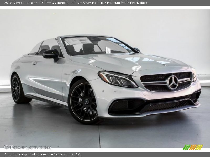 Iridium Silver Metallic / Platinum White Pearl/Black 2018 Mercedes-Benz C 63 AMG Cabriolet