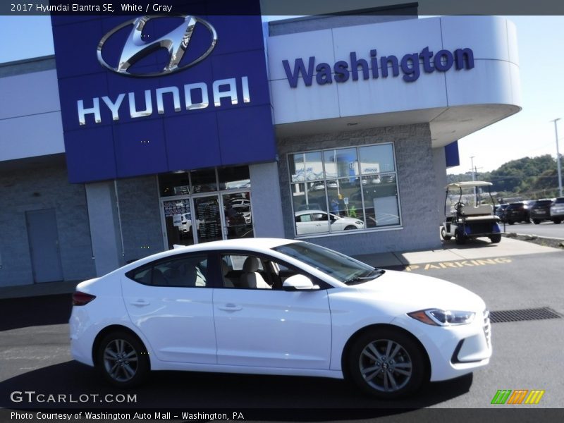 White / Gray 2017 Hyundai Elantra SE