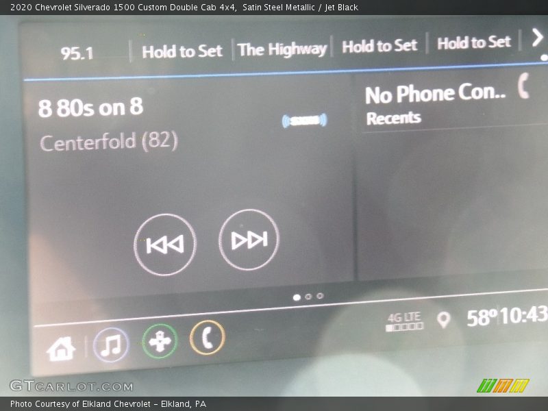 Satin Steel Metallic / Jet Black 2020 Chevrolet Silverado 1500 Custom Double Cab 4x4