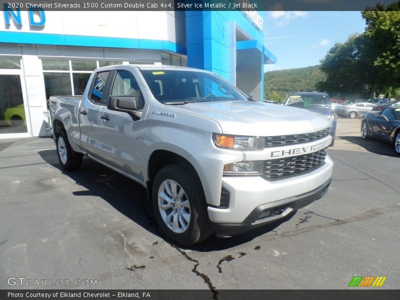 Silver Ice Metallic / Jet Black 2020 Chevrolet Silverado 1500 Custom Double Cab 4x4