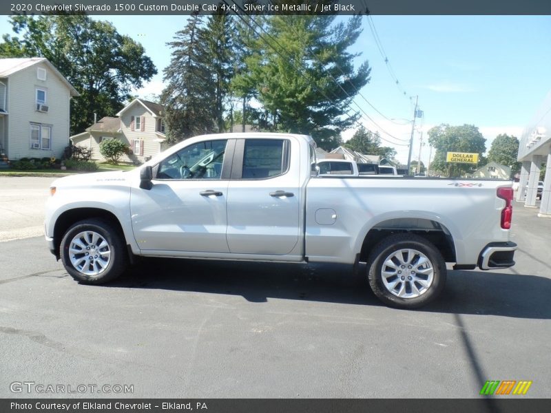 Silver Ice Metallic / Jet Black 2020 Chevrolet Silverado 1500 Custom Double Cab 4x4