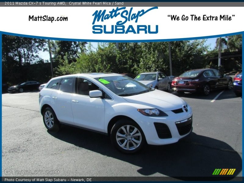 Crystal White Pearl Mica / Sand 2011 Mazda CX-7 s Touring AWD