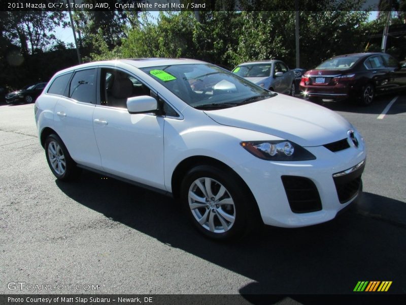 Crystal White Pearl Mica / Sand 2011 Mazda CX-7 s Touring AWD